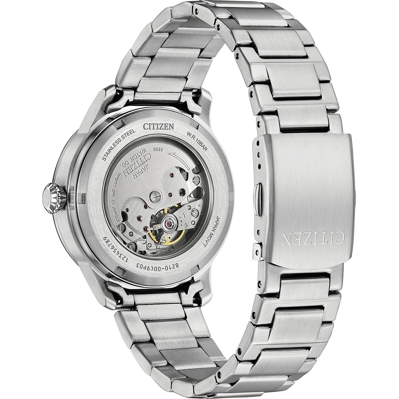 Citizen Herrenuhr mit Edelstahlgehäuse und Sichtboden.