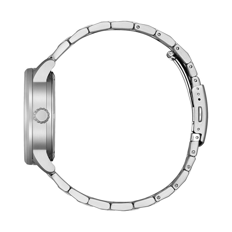 Citizen herenhorloge met roestvrijstalen kast en schakelband.