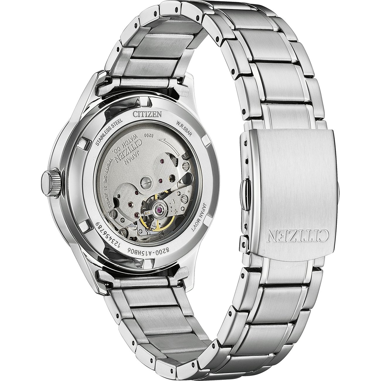 Citizen Herrenuhr mit Edelstahlgehäuse und Sichtboden.