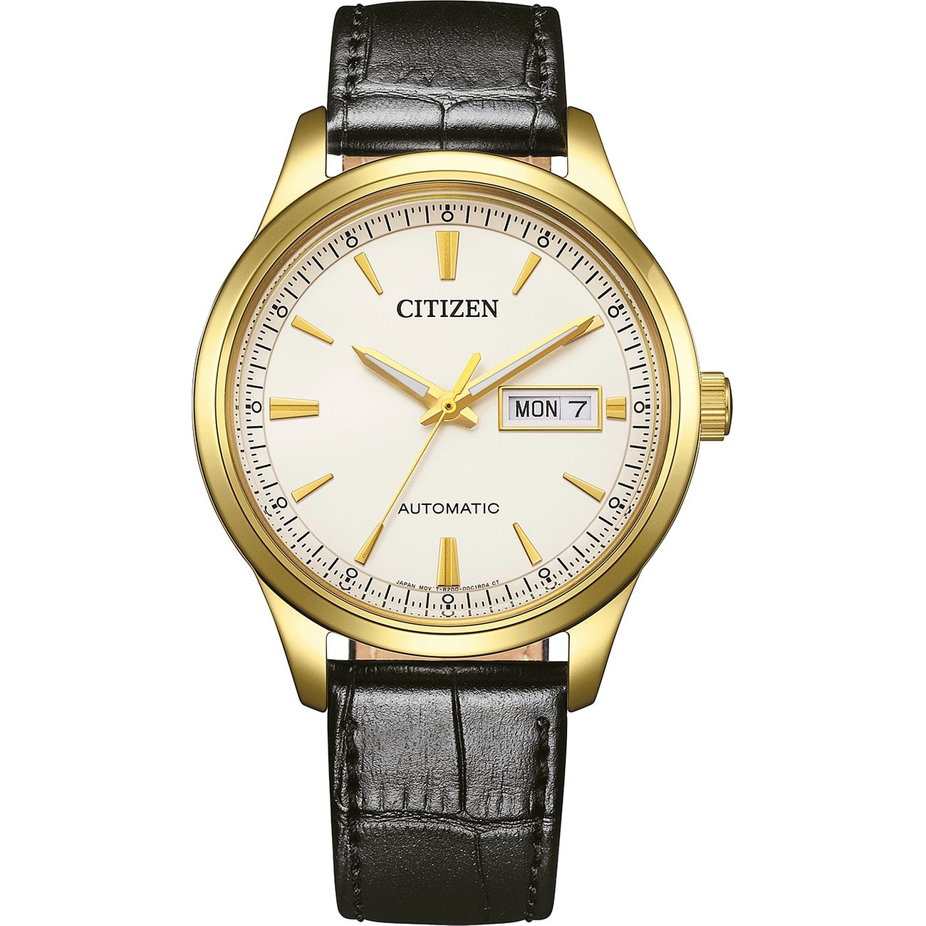 Citizen Herrenuhr mit Edelstahlgehäuse, analog, mit Datumsanzeige.