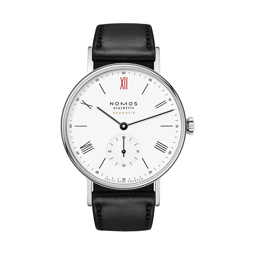 Nomos Glashütte Unisexuhr Ludwig neomatik Ärzte ohne Grenzen 282.S2, Unisex, Edelstahl, Armband: Pferdeleder, Automatik, analog