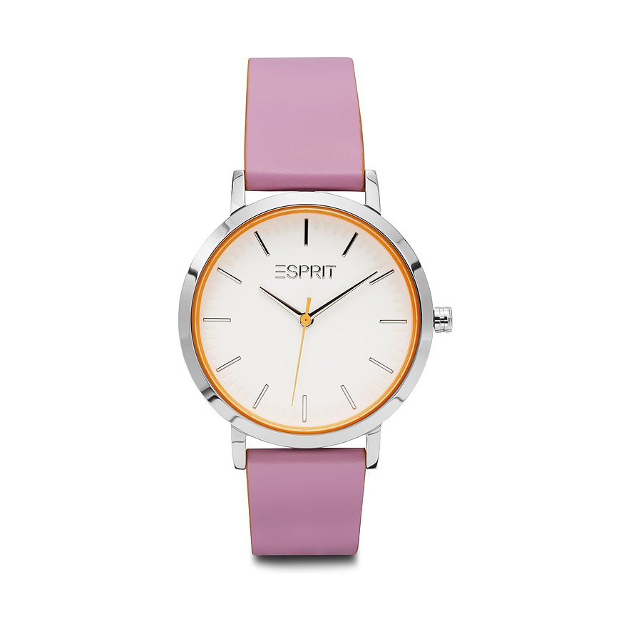 2. Chance - ESPRIT Damenuhr, Damen, Edelstahl, Armband: Leder, Quarz, analog