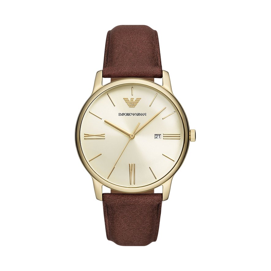 2. Chance - Emporio Armani Herrenuhr AR11610, Herren, Edelstahl, Armband: Leder, Quarz, analog