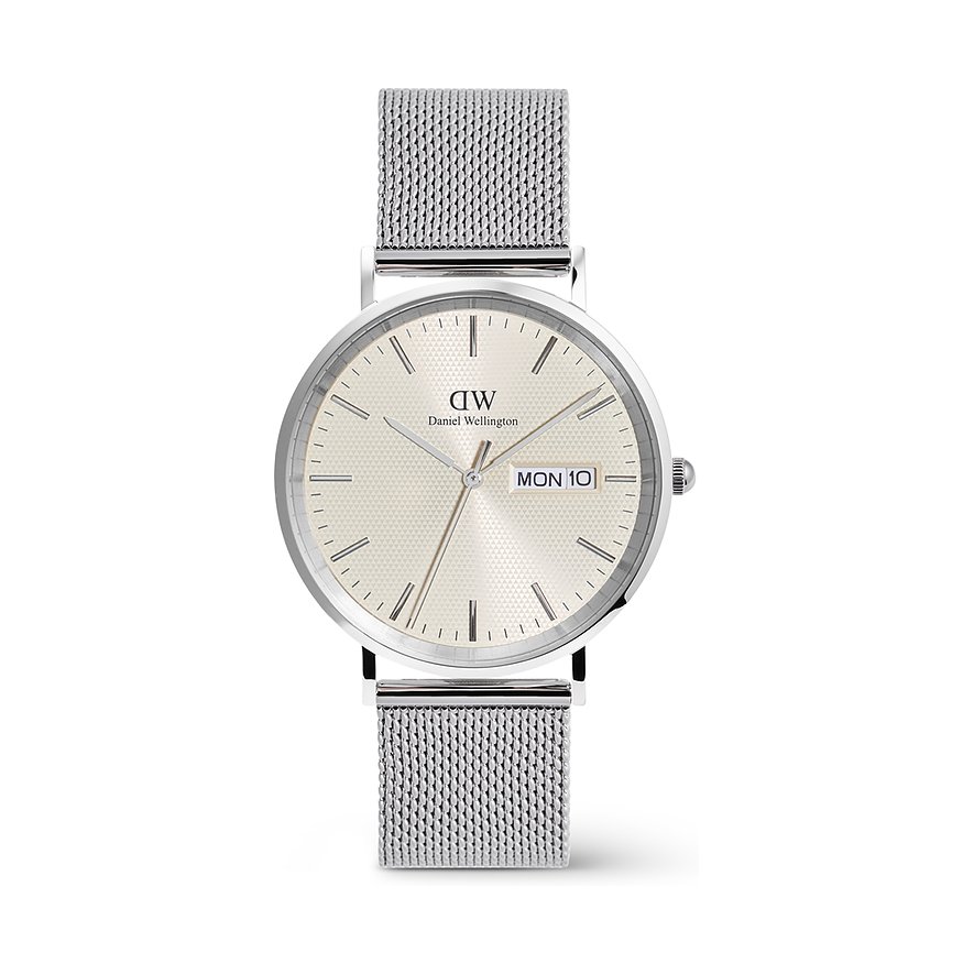 Daniel Wellington Herrenuhr Day Display DW.DW00100828, Herren, Edelstahl, Armband: Edelstahl, Quarz, analog