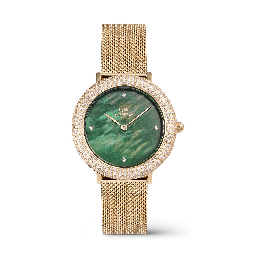 Daniel Wellington Damenuhr Crystalline Bezel DW.DW00100824, Kristall, Damen, Edelstahl, Armband: Edelstahl, PVD beschichtet, Quarz