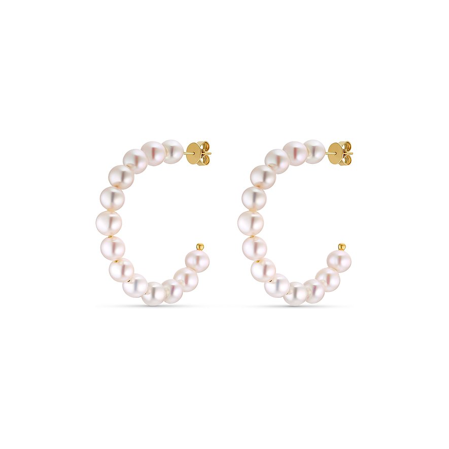 2. Chance - YAMOKO Creolen, Süßwasserperle, Damen, 585er Gelbgold, gelbgold