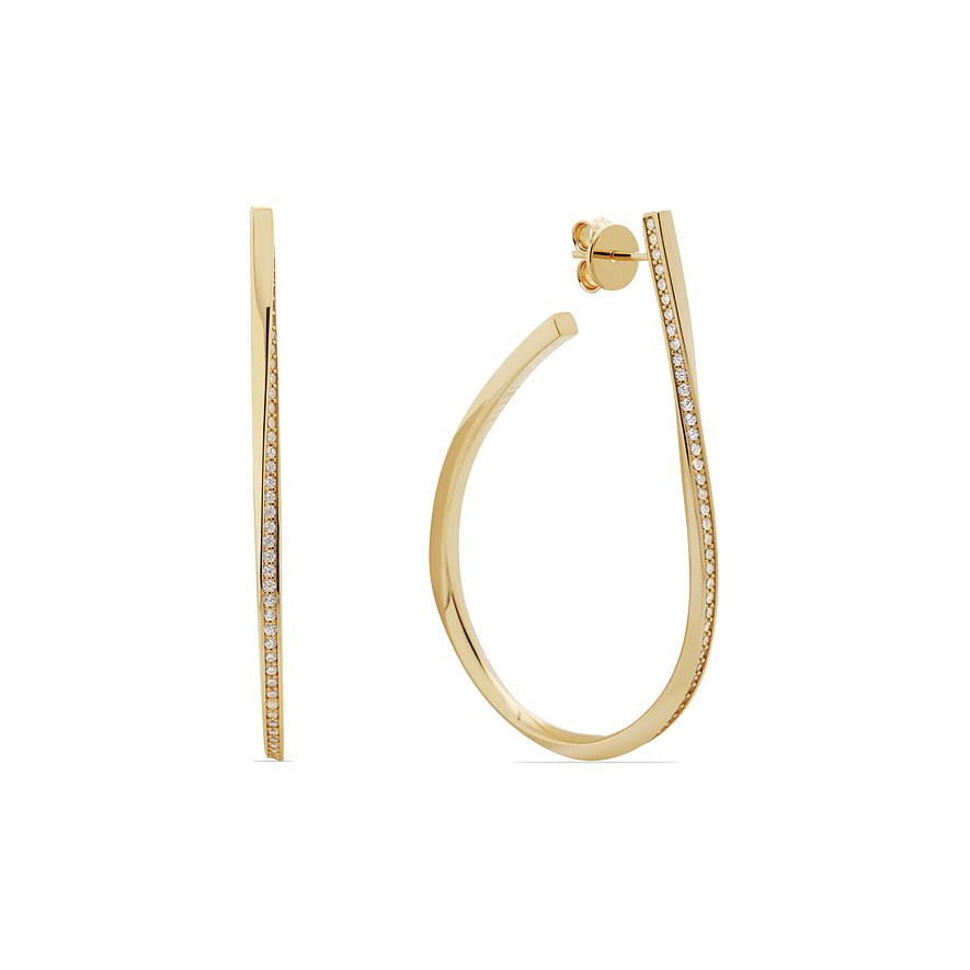 JETTE Ohrringe aus 925er recyceltem Silber mit Zirkonia.