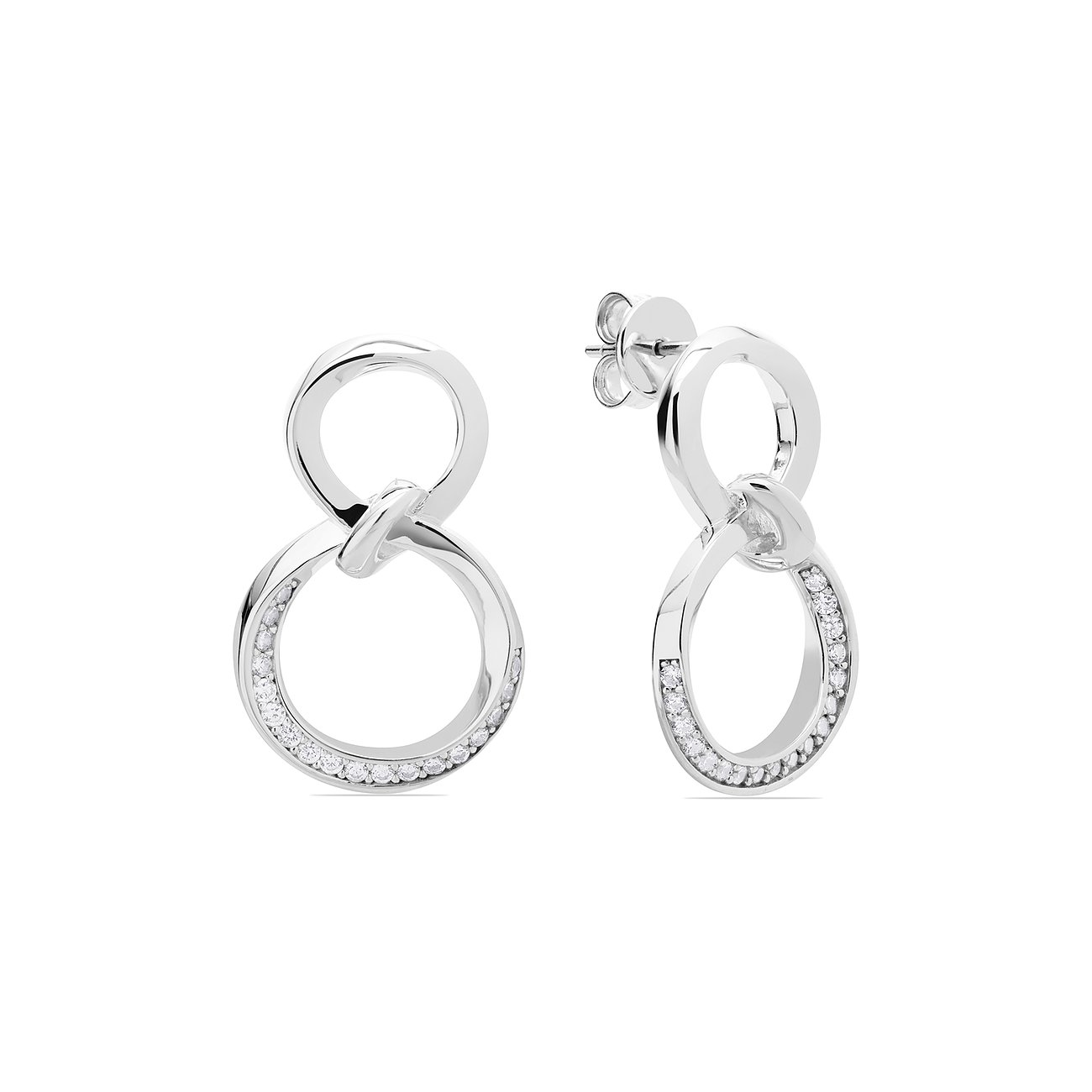 JETTE Ohrringe aus 925er recyceltem Silber mit Zirkonia.