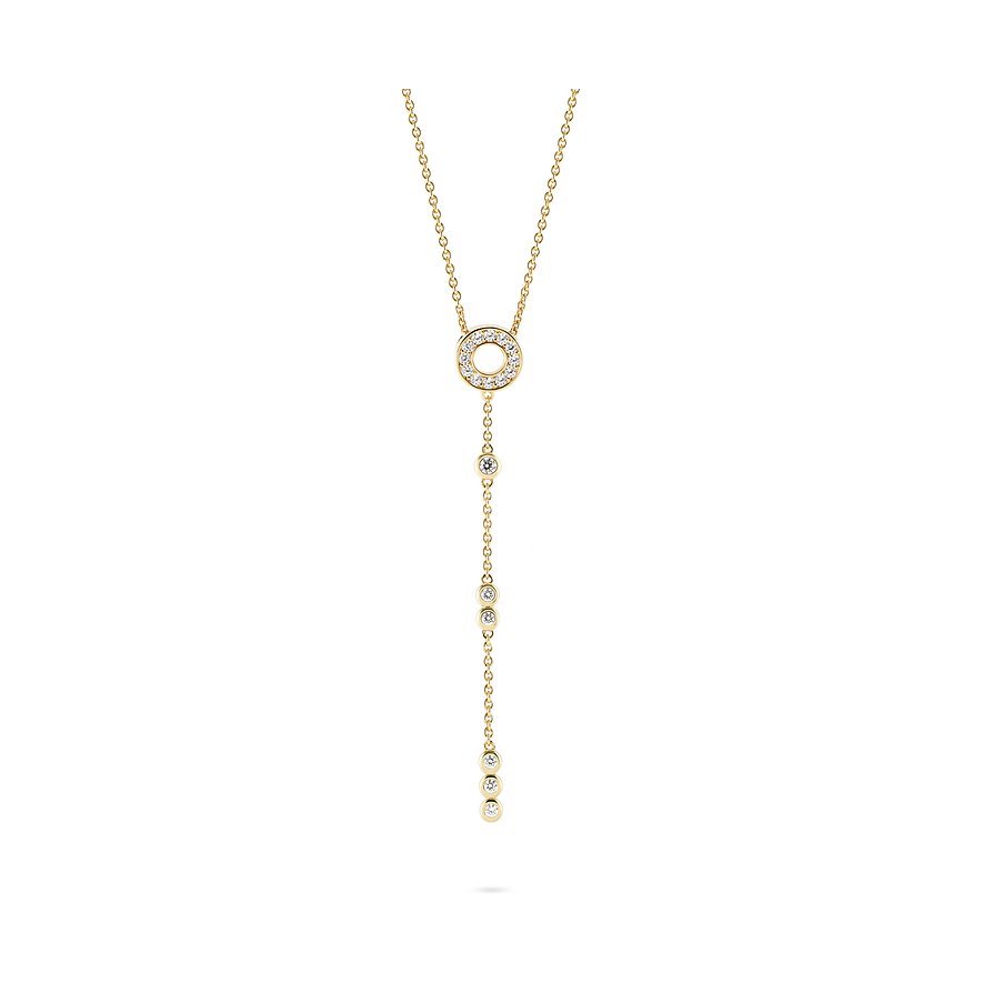 JETTE Kette COSMOPOLITAN, Zirkonia, synthetisch, Damen, 925er Silber, recycelt, gelbgold