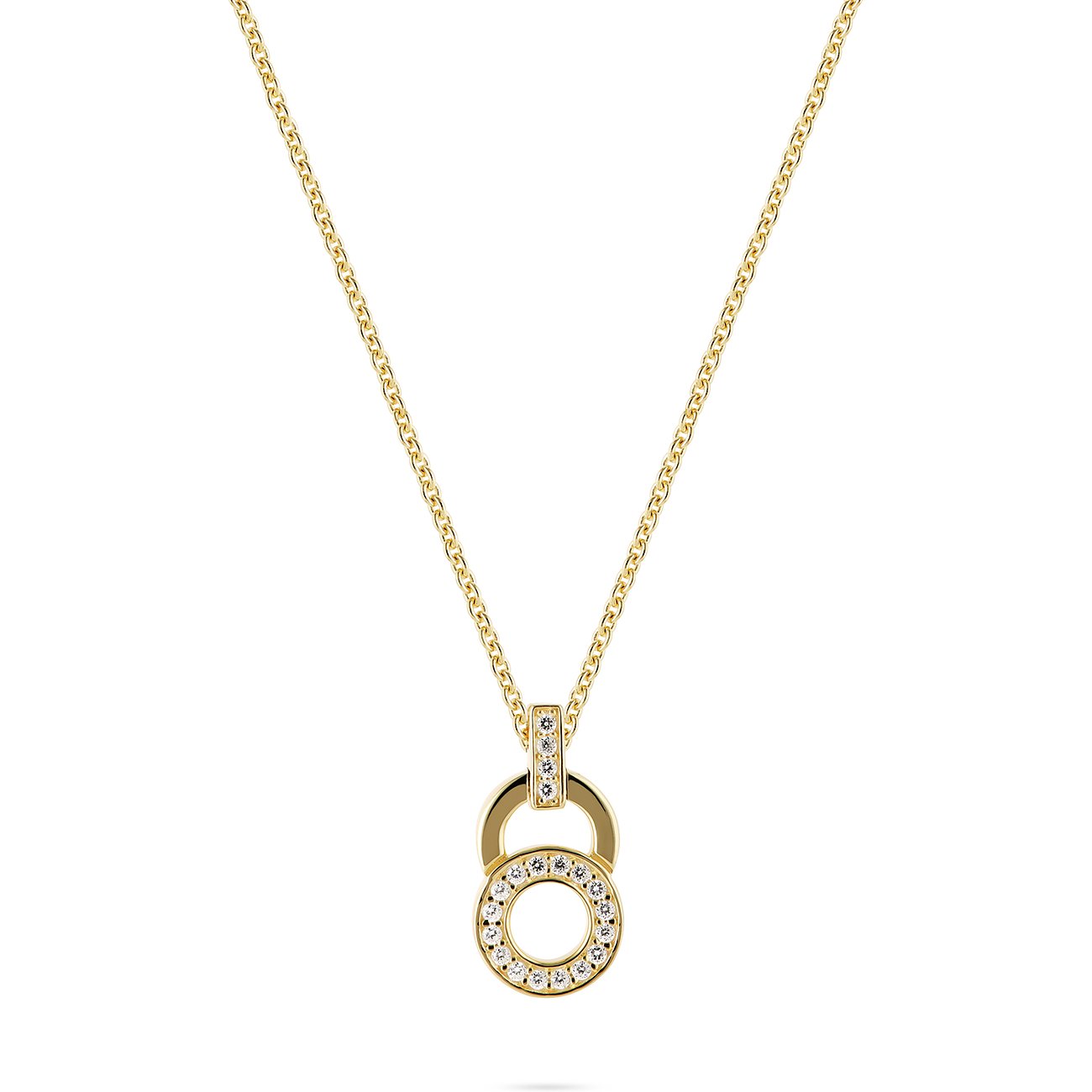 JETTE Halsschmuck aus 925er Silber mit Zirkonia, goldfarben.