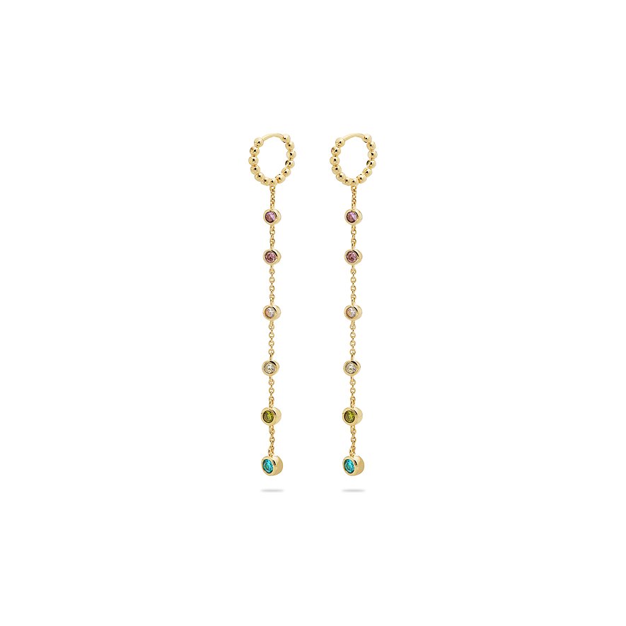 JETTE Ohrringe aus 925 recyceltem Silber mit bunten Zirkonia.