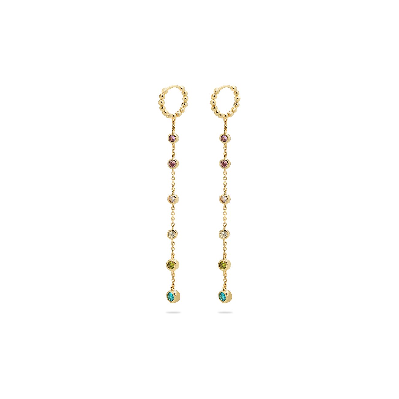 JETTE Ohrringe aus 925 recyceltem Silber mit bunten Zirkonia.