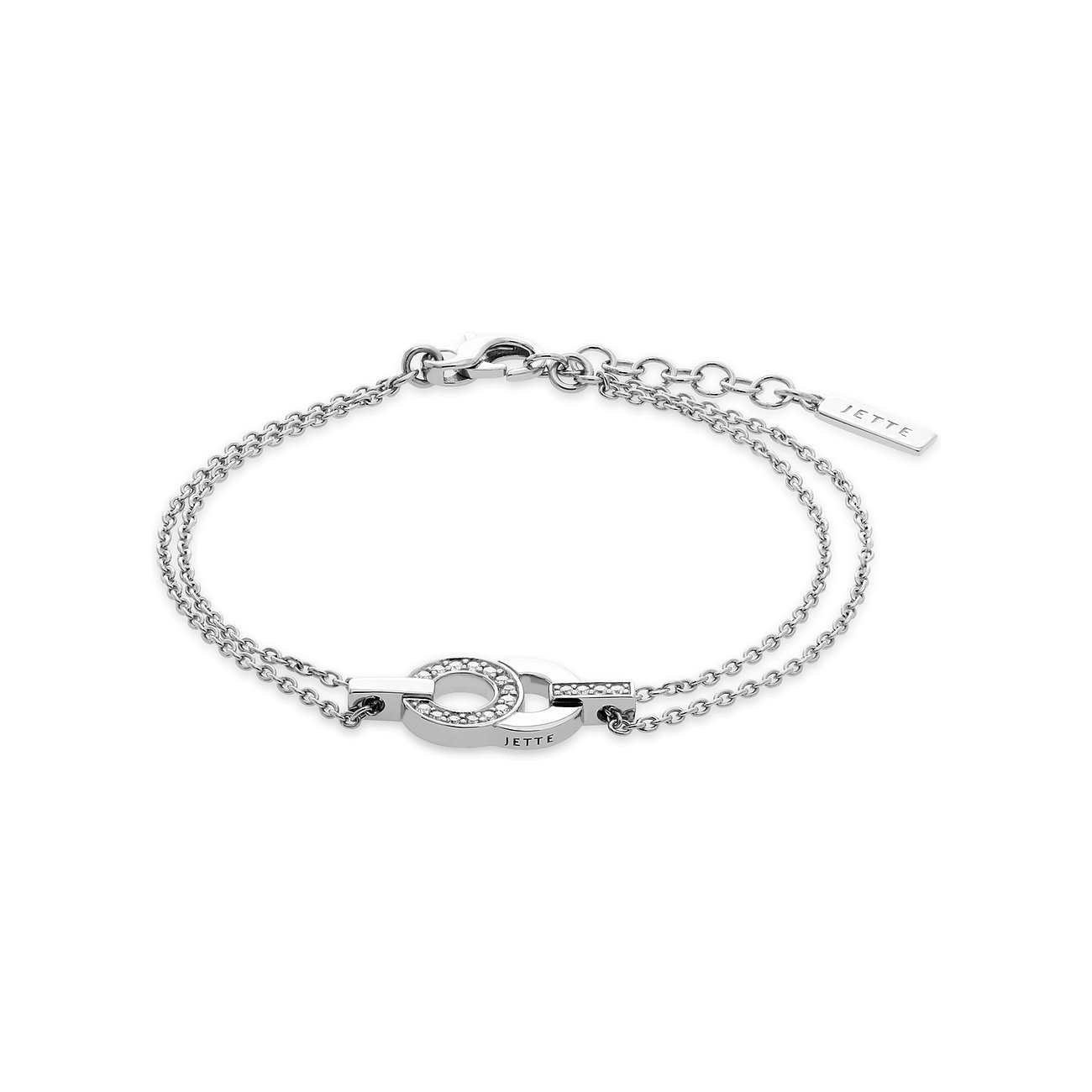 JETTE Armband aus 925er recyceltem Silber mit Zirkonia besetzt.