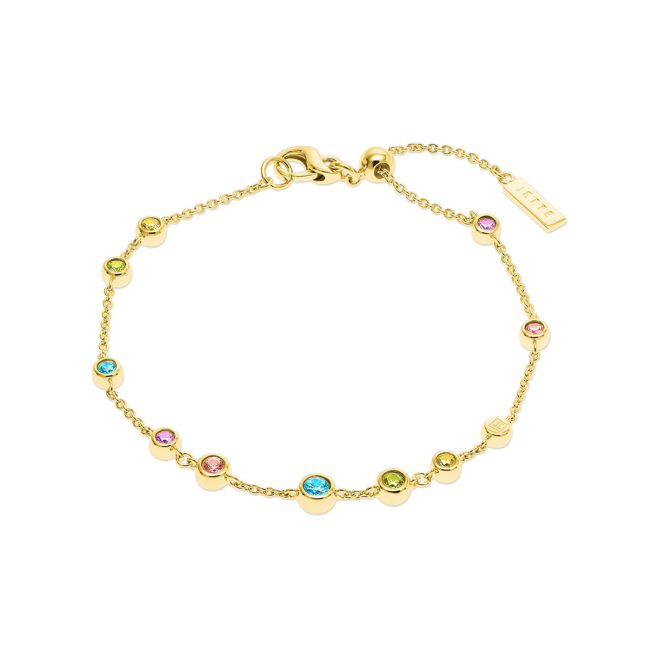 JETTE Armband aus 925er recyceltem Silber mit bunten Zirkonia.