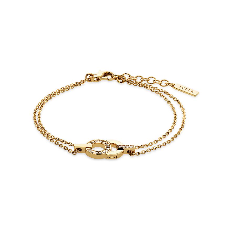 JETTE Armband SWING, Zirkonia, synthetisch, Damen, 925er Silber, recycelt, gelbgold