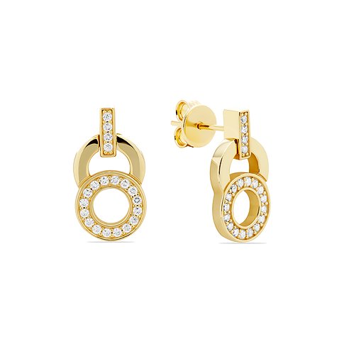 JETTE Ohrringe aus 925er recyceltem Silber mit weißen Zirkonia.