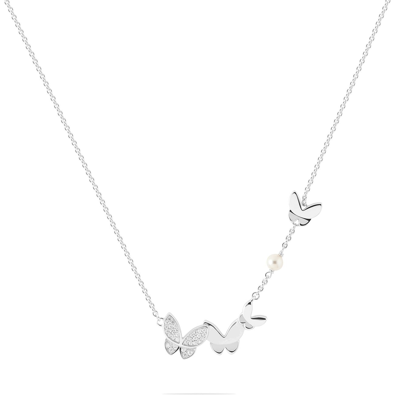 JETTE Halsschmuck aus 925 recyceltem Silber mit Perlmutt.