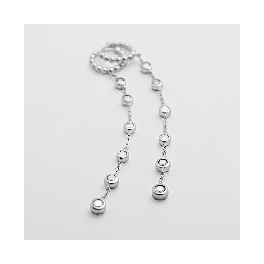 JETTE Ohrhänger aus 925er recyceltem Silber mit Zirkonia.