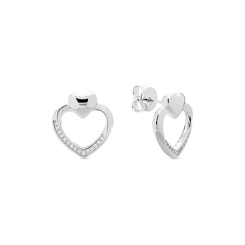 Boucles d'oreilles JETTE en argent recyclé 925 avec zircone.
