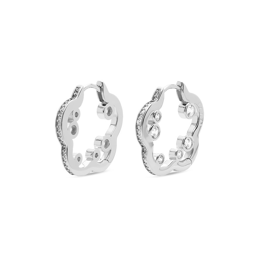 Boucles d'oreilles JETTE en argent recyclé 925 serties de zirconiums.