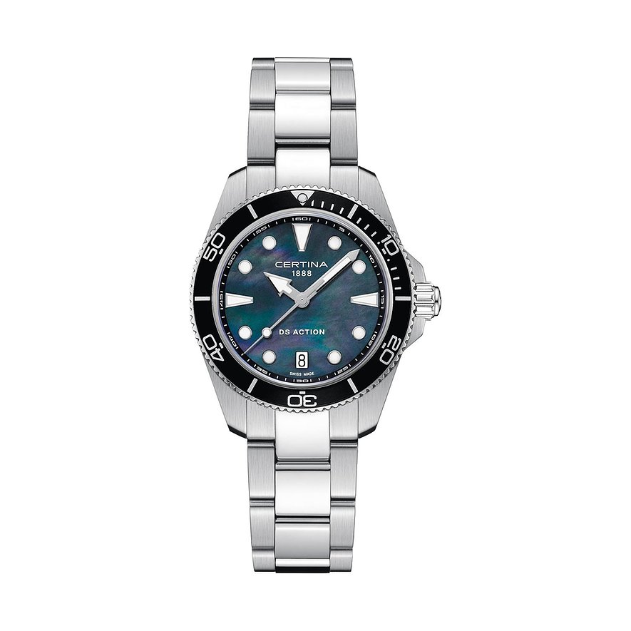 Certina Damenuhr DS Action Lady C0482101112100, Damen, Edelstahl, Armband: Edelstahl, Quarz, analog