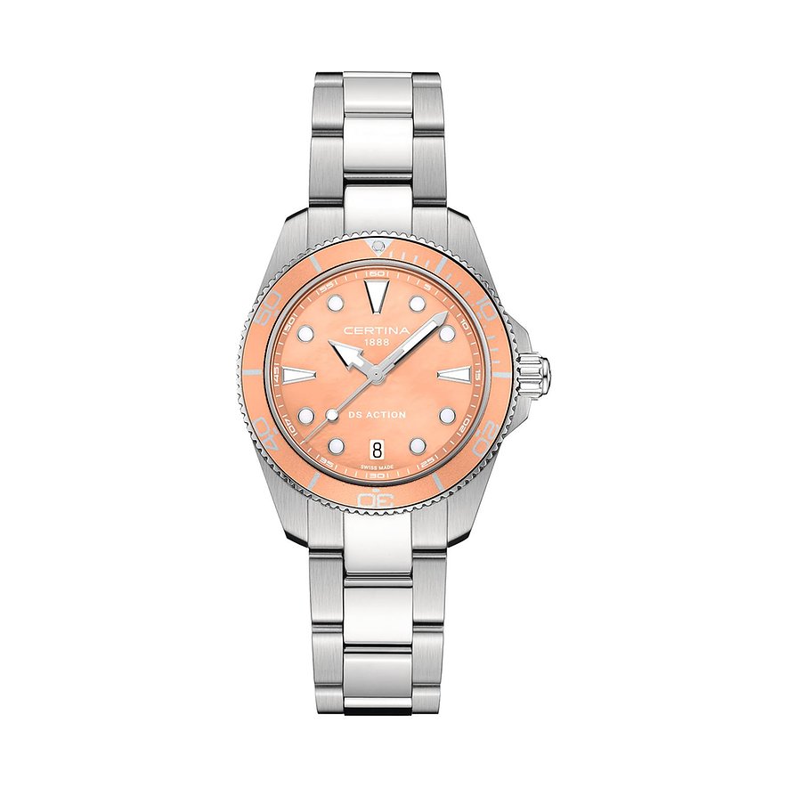 Certina Damenuhr DS Action Lady C0482101138100, Damen, Edelstahl, Armband: Edelstahl, Quarz, analog