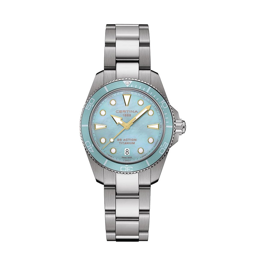 Certina Damenuhr DS Action Lady C0482104413100, Damen, Titan, Armband: Titan, Quarz, analog