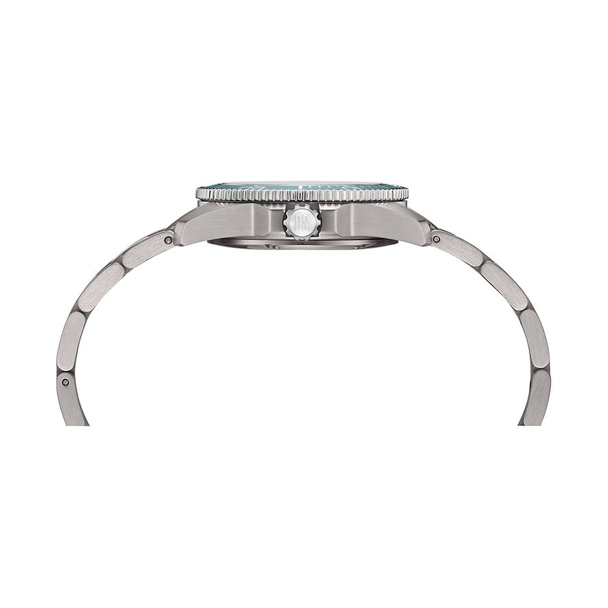 Certina Damenuhr mit Titan-Gehäuse und grünem Zifferblatt.