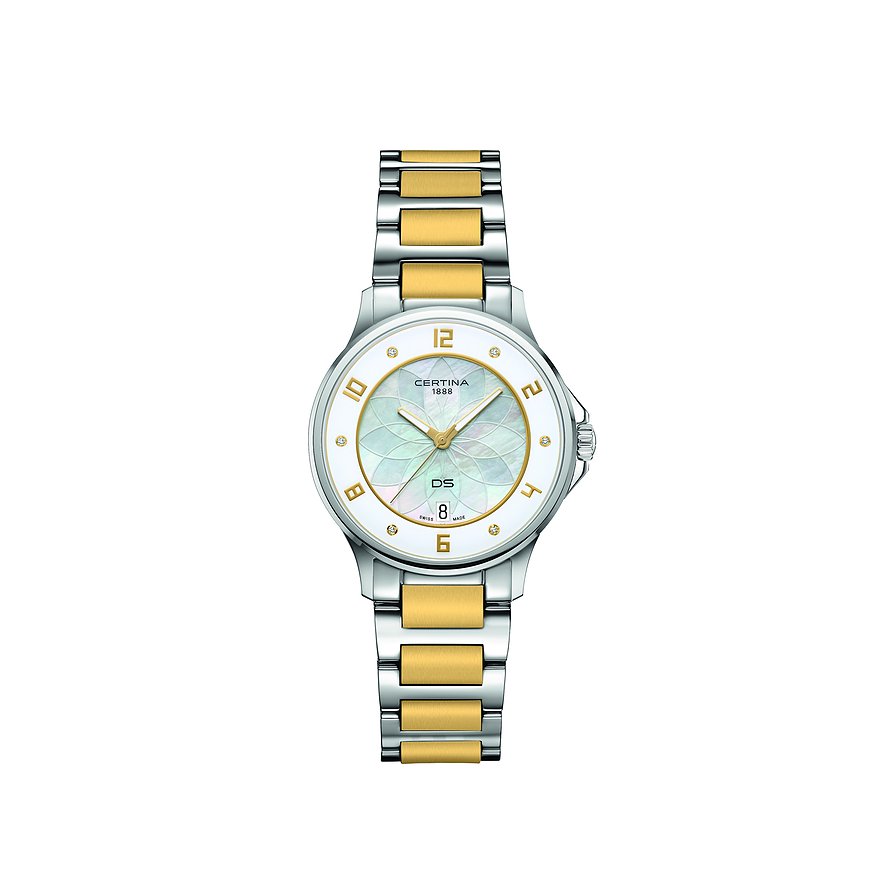 Certina Damenuhr DS-6 Lady C0392511211600, Damen, Edelstahl, Armband: Edelstahl, PVD beschichtet, Quarz, analog