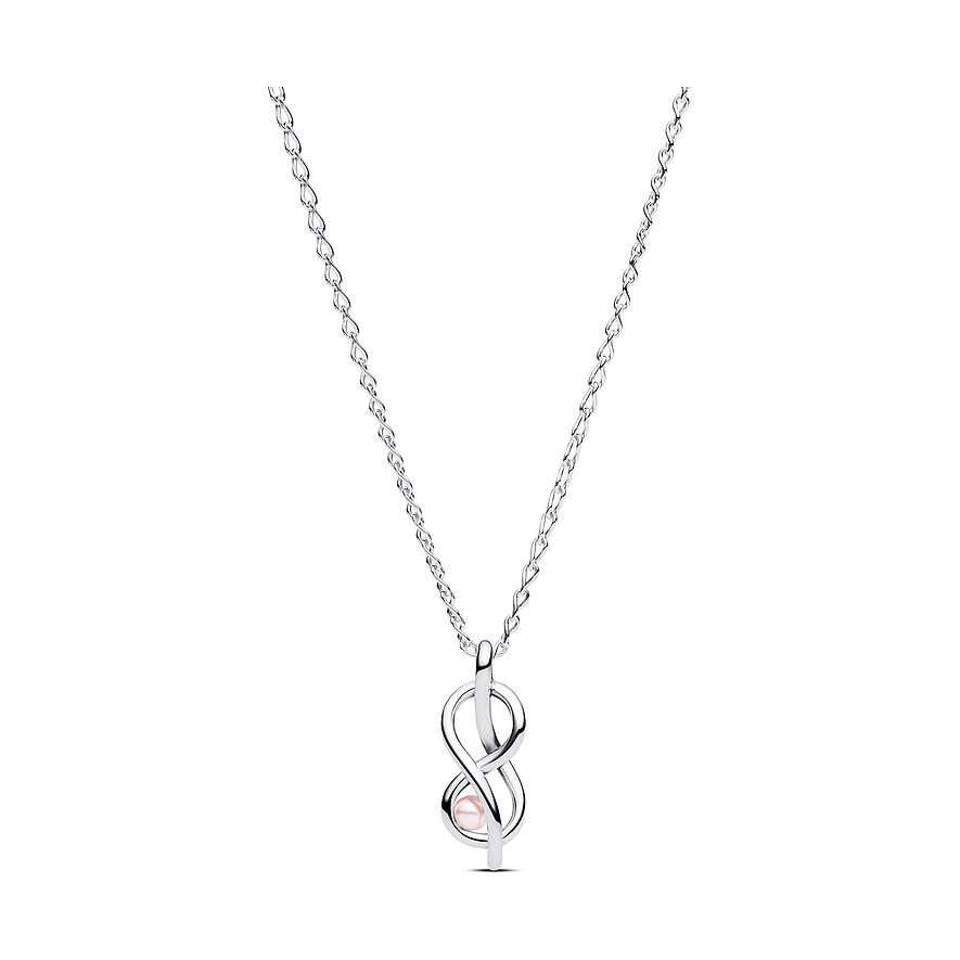 Pandora Halskette aus 925er Silber mit Perle und Zirkonia.
