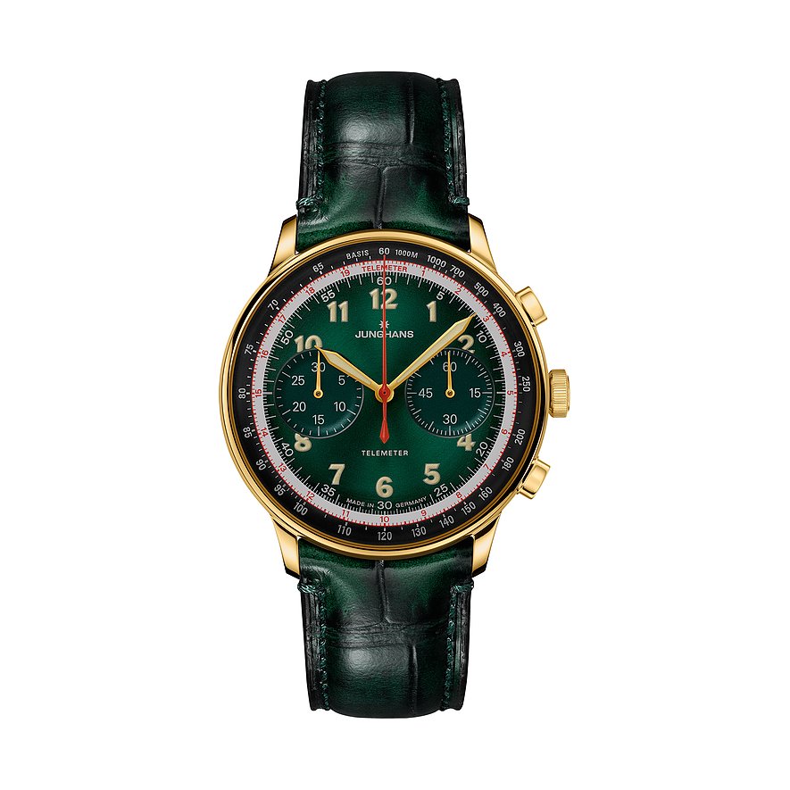 Junghans Chronograph Meister Telemeter Edition 27558802, Damen, Edelstahl, Armband: Alligator, Automatik, analog