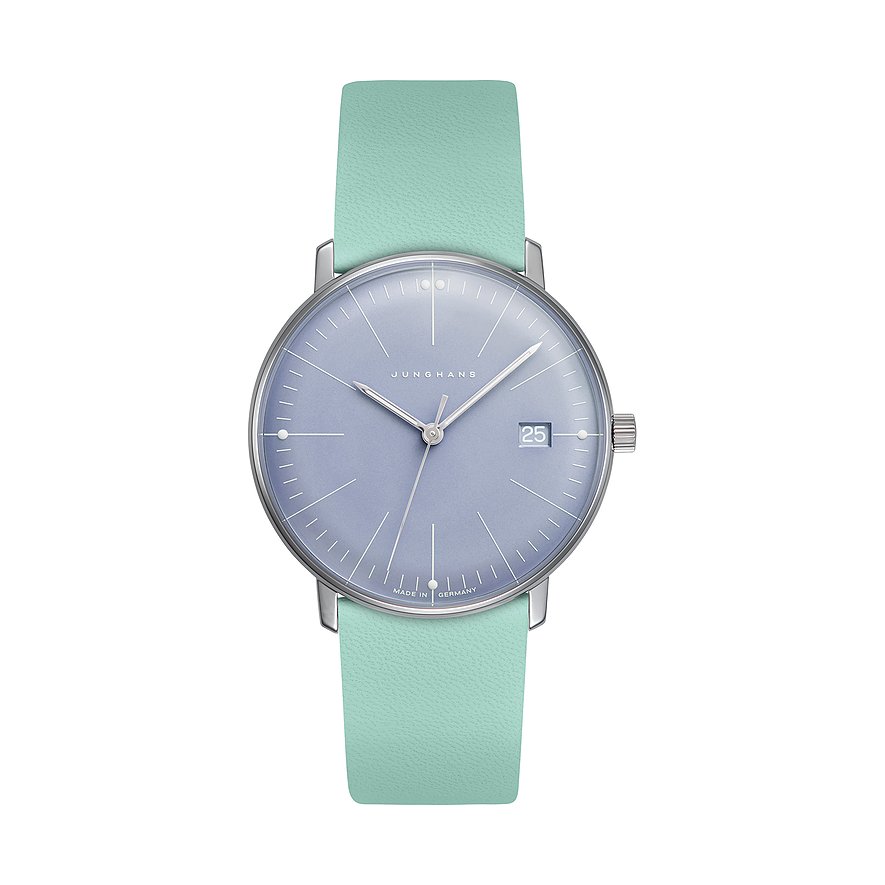 Junghans Damenuhr max bill 47455402, Damen, Edelstahl, Armband: Leder, Quarz, analog