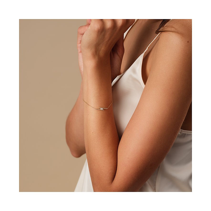 CHRIST Armband aus 375 Gelbgold mit Diamanten.