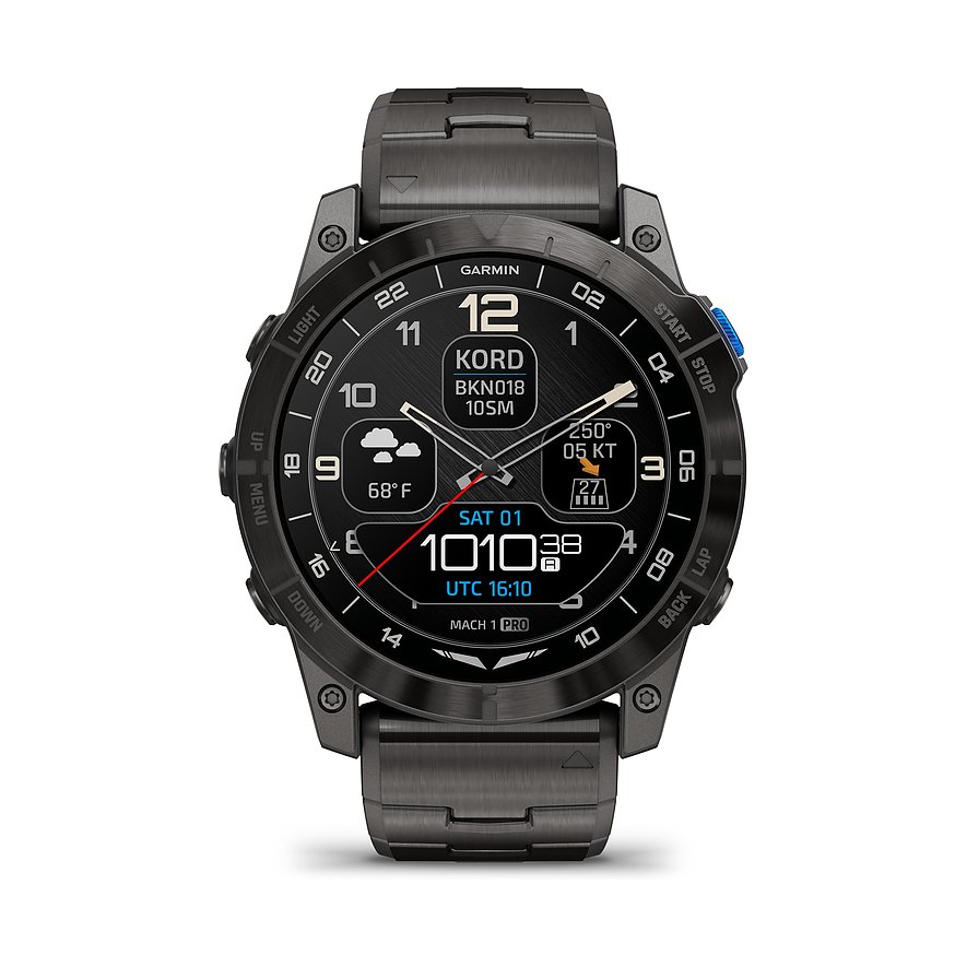 2. Chance - Garmin Smartwatch 010-02804-81, Herren, Titan, Kunststoff, Armband: Titan, Akku, digital