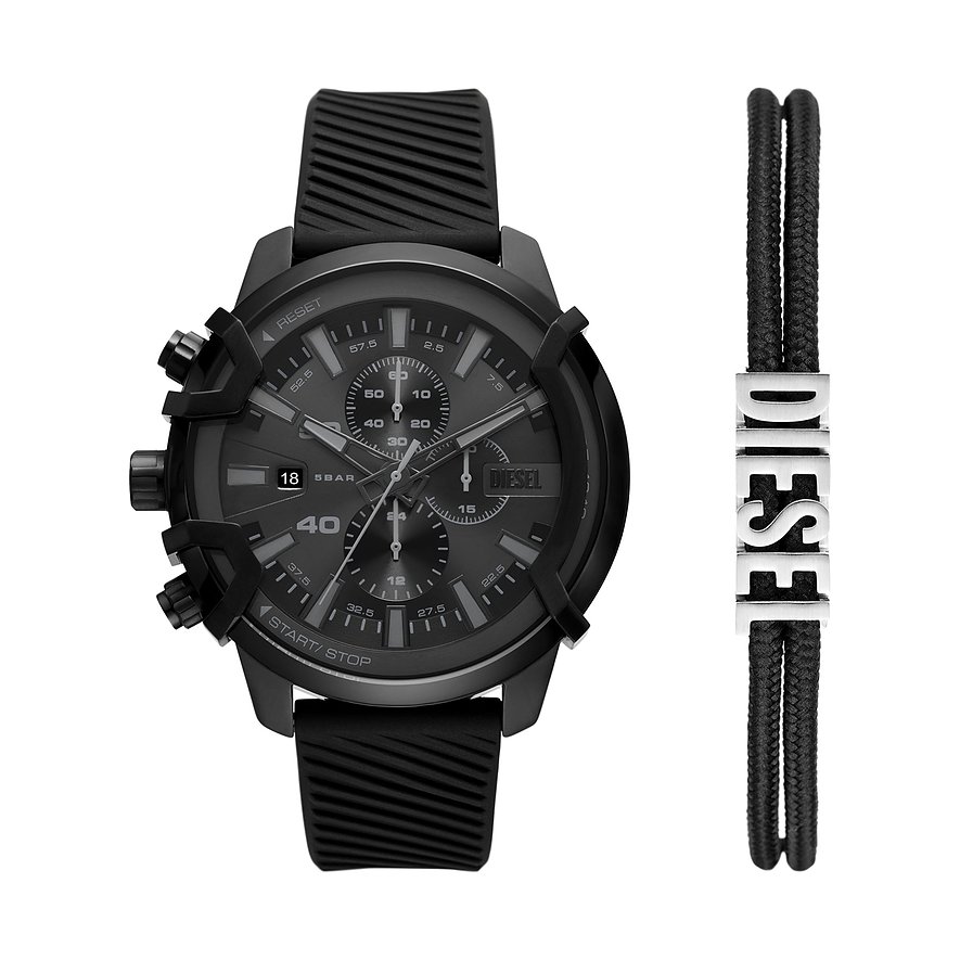 2. Chance - Diesel Uhren-Set DZ4650SET, Herren, Edelstahl, Armband: Silikon, Quarz, analog