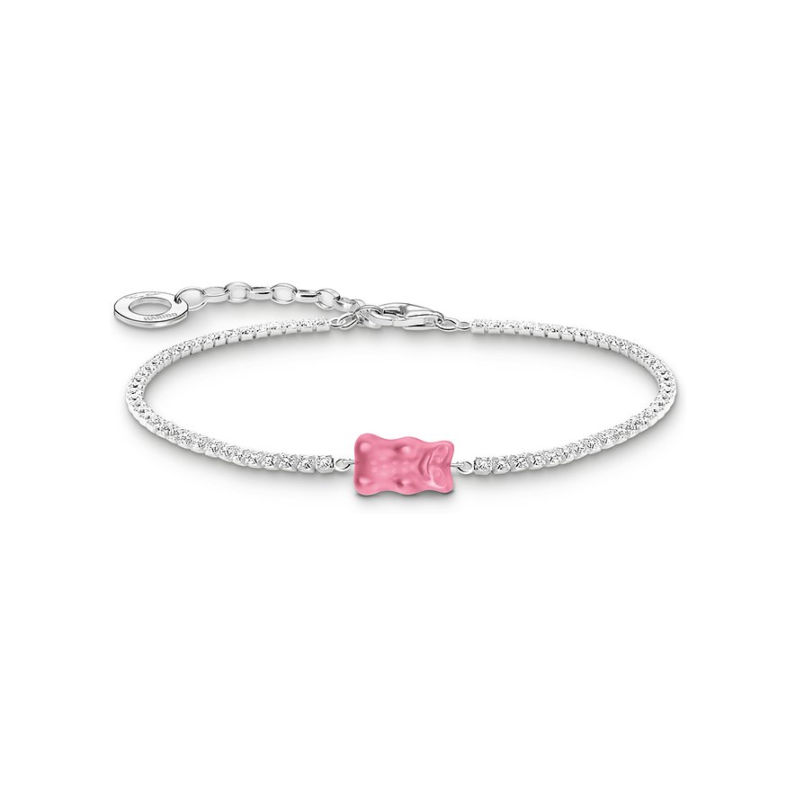 Thomas Sabo Armband Charming, Zirkonia, Damen, 925er Silber, pink