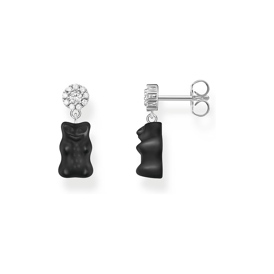 Thomas Sabo Ohrhänger Charming, Zirkonia, Damen, 925er Silber, schwarz