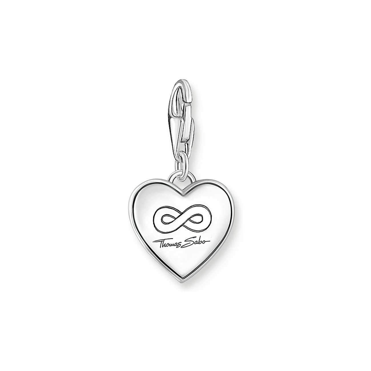 Ciondolo Thomas Sabo in argento 925 con incisione del simbolo dell'infinito e smalto.