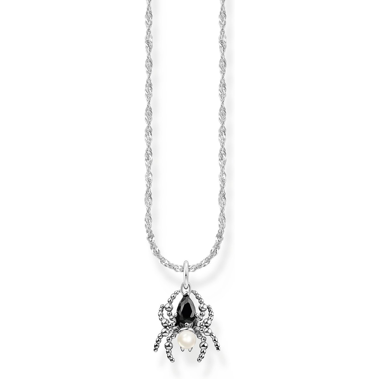 Collana Thomas Sabo in argento 925 con zircone nero e perla.
