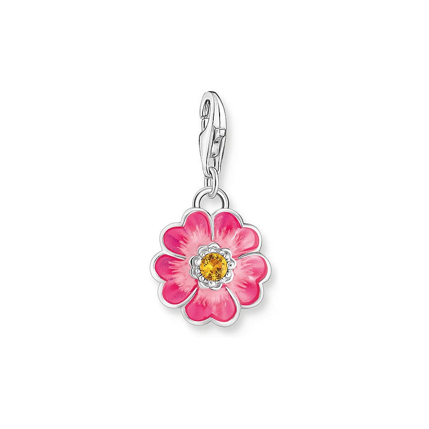 Thomas Sabo Charm, Glasstein, Damen, 925er Silber, Emaille, mehrfarbig