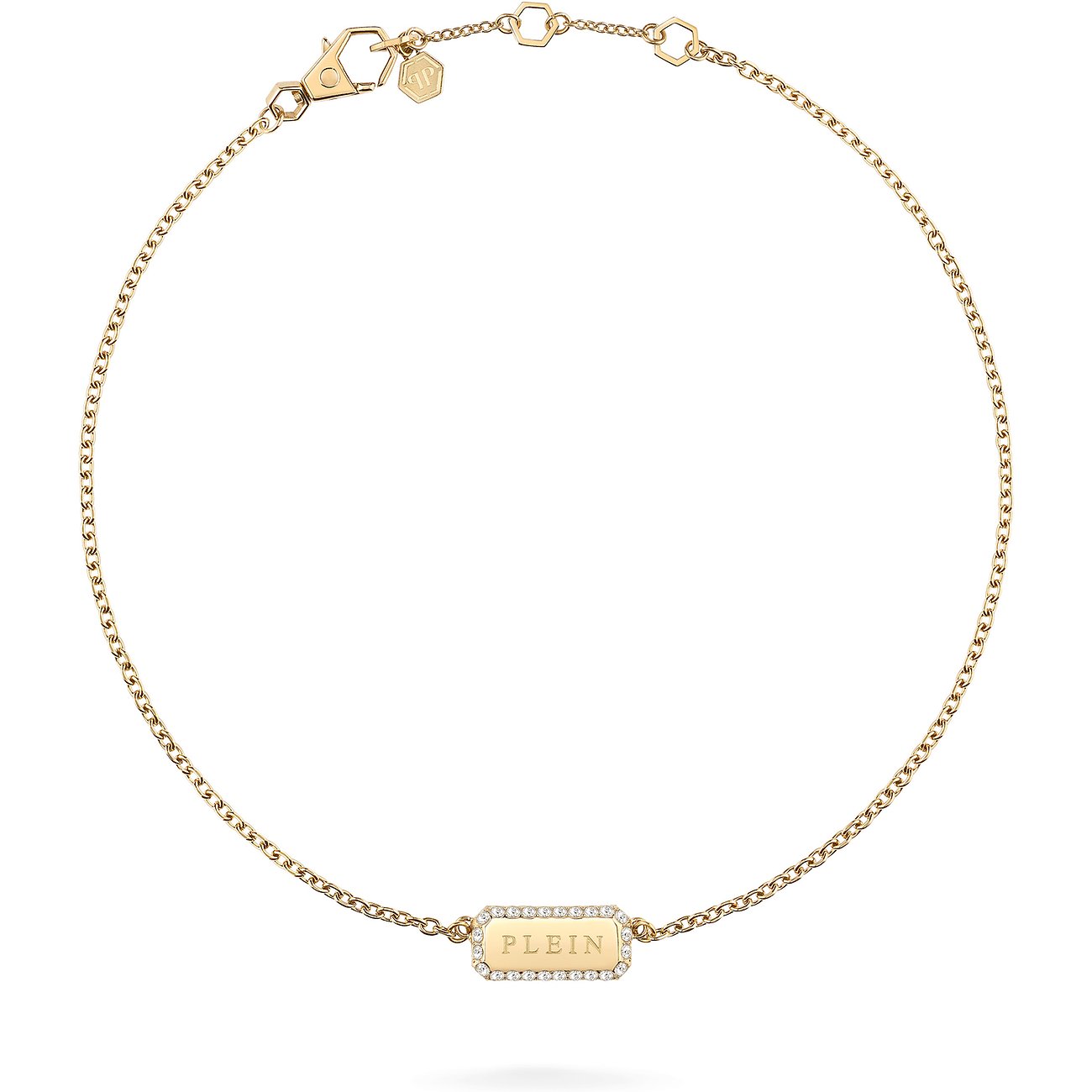 Philipp Plein Halsschmuck aus recyceltem Edelstahl mit Steinen.