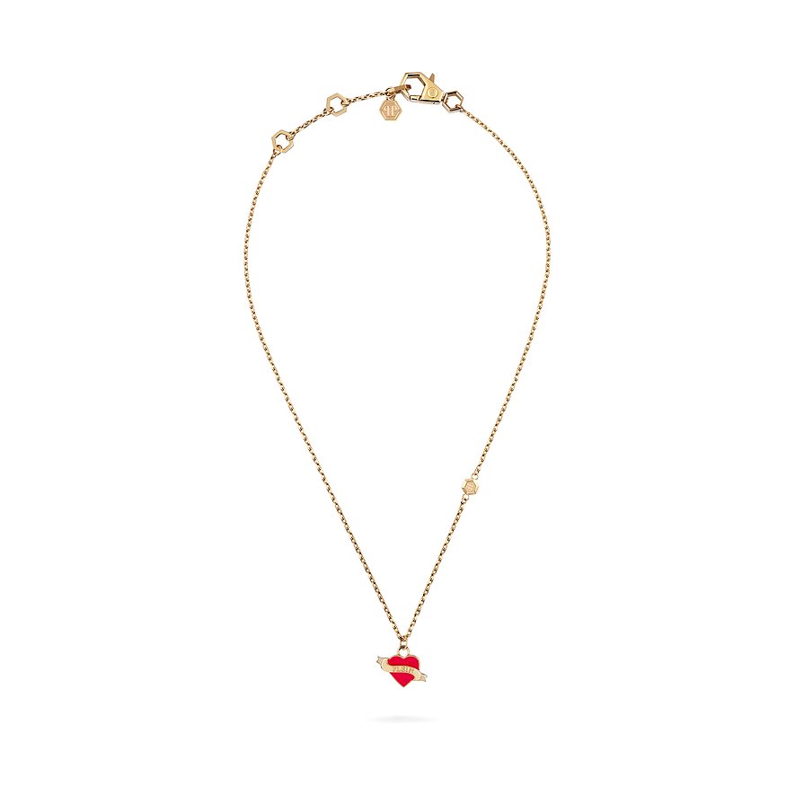 Philipp Plein Kette, Damen, Edelstahl, recycelt, Edelstahl, recycelt, gelbgold