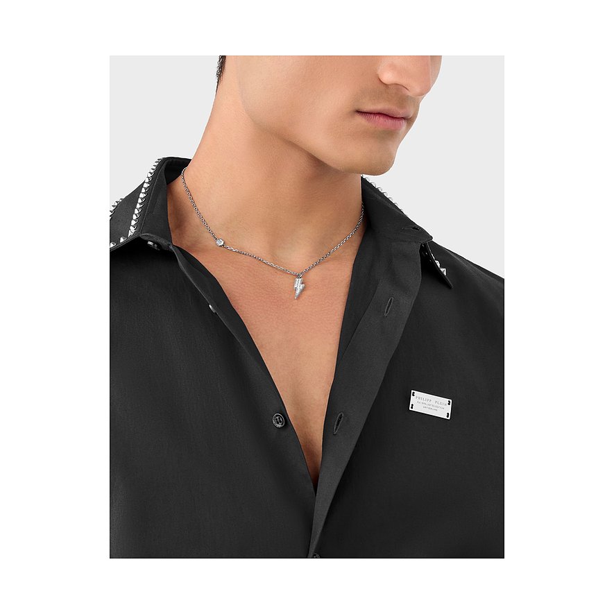 Philipp Plein Halsschmuck aus recyceltem Edelstahl mit Steinbesatz.