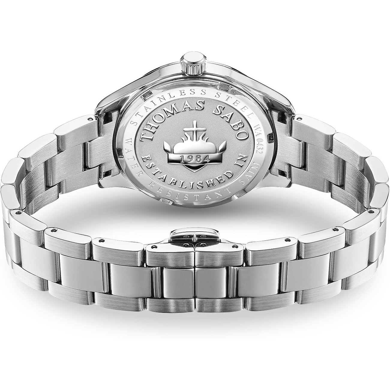 Montre Thomas Sabo pour femme en acier inoxydable avec boîtier argenté et bracelet à maillons.