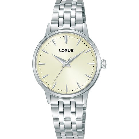 Montre Lorus pour femme avec boîtier en acier inoxydable, couleur argent, analogique.