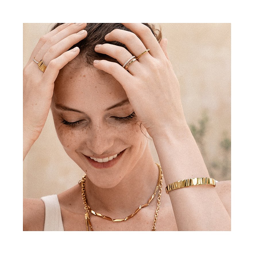 Coeur de Lion Armband aus Edelstahl mit geometrischem Design.
