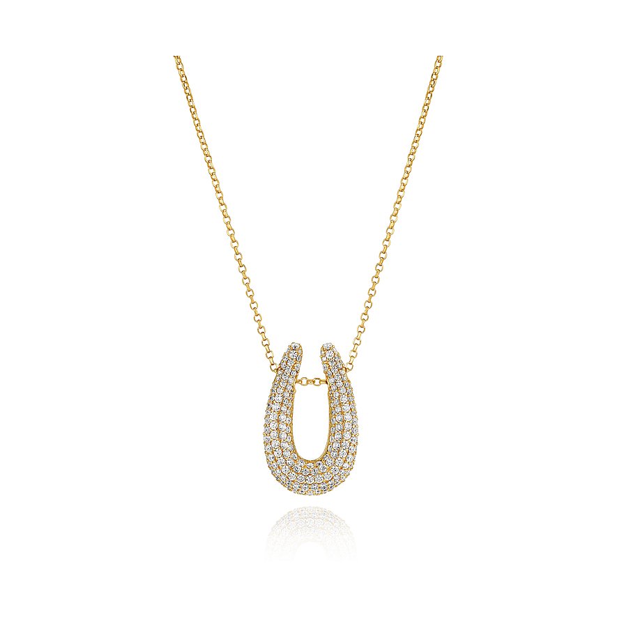 Sif Jakobs Jewellery Kette, Zirkonia, Damen, 925er Silber, gold