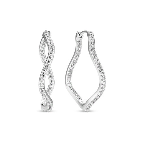 Sif Jakobs Jewellery örhängen i 925 sterlingsilver med zirkonia i en tvistdesign.