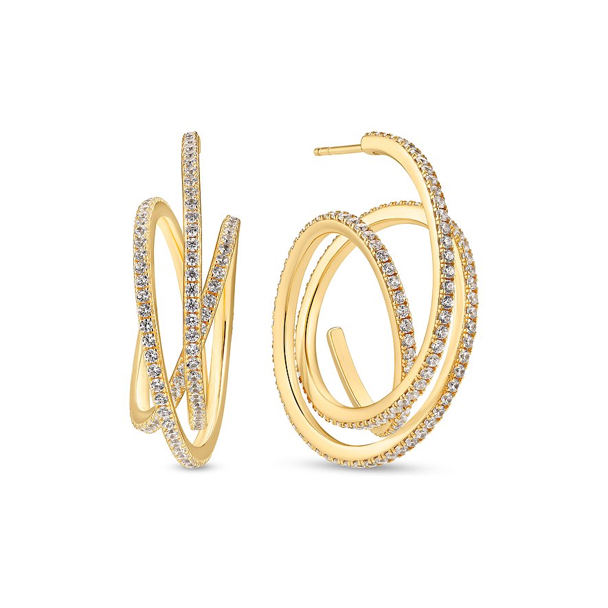 Sif Jakobs Jewellery Ohrhänger, Zirkonia, Damen, 925er Silber, gold