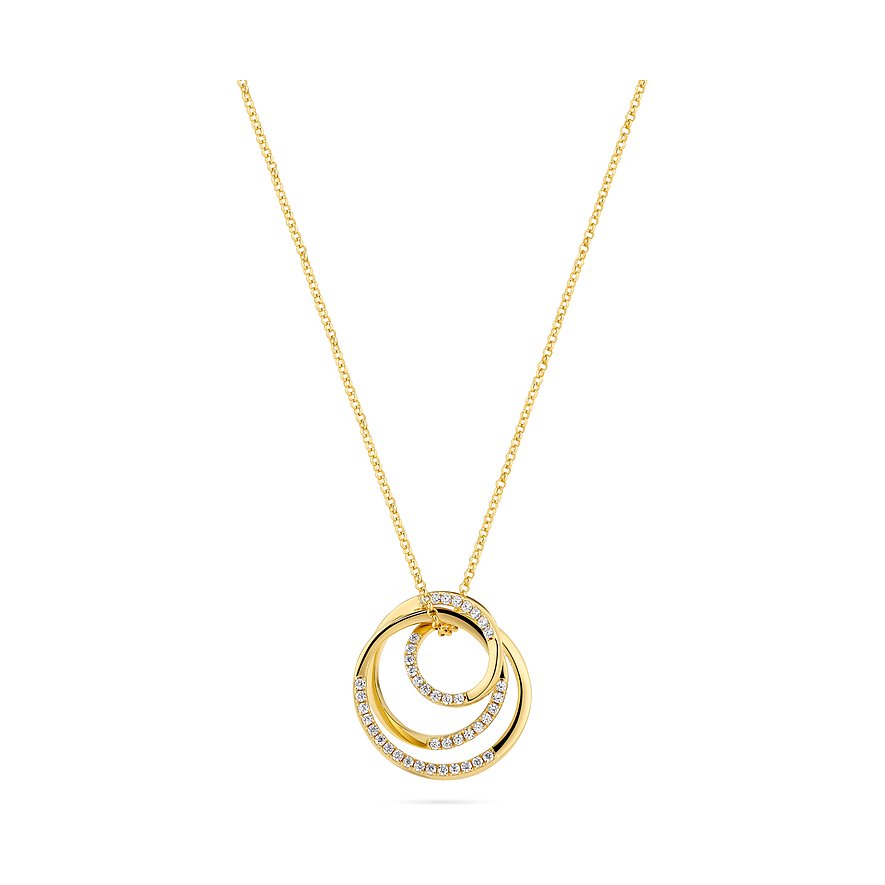 Sif Jakobs Jewellery Kette, Zirkonia, Damen, 925er Silber, gold